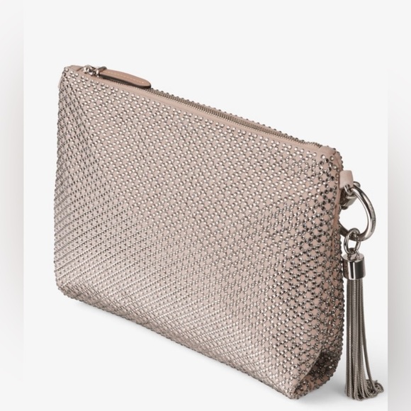 JIMMY CHOO - Authentic Handbag. Ballet Pink, Diamond Motif, Crystal on Suede. - Picture 7 of 9